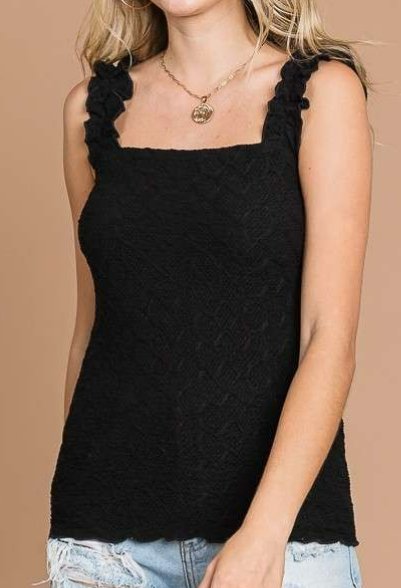 Black Textured Tank - Arrowhead Boutique