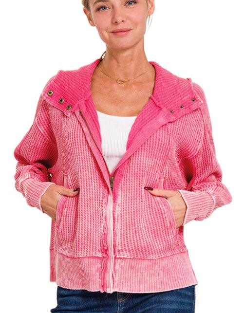 Hooded Zip - up jacket - Arrowhead Boutique