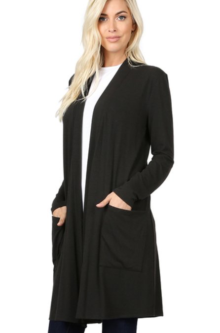 Long Sleeve Slouchy Open Cardi - Arrowhead Boutique